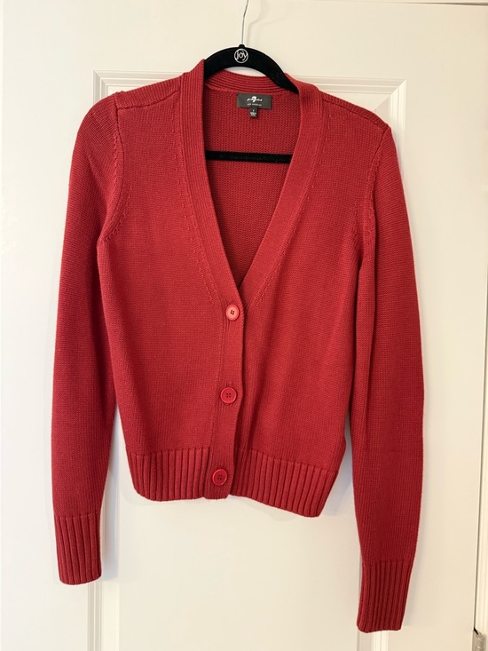 7 For All Mankind Sweaters - 7 For All Mankind Coral Button V-Neck Cardigan
